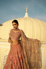 Ombre Mor Jharokha LehengaDSC02762