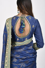 Blue Chanderi Jaal SareeDSC_2584
