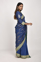 Blue Chanderi Jaal Saree_SUB7612