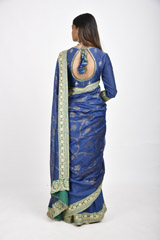 Blue Chanderi Jaal Saree_SUB7625