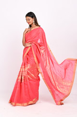 Pink Chanderi Saree