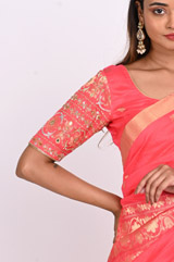 Pink Chanderi SareeDSC_3821