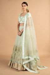 Mint Mirror Work LehengaDSC00738