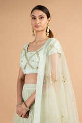 Mint Mirror Work LehengaDSC00739