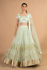 Mint Mirror Work LehengaDSC00740