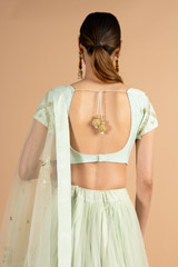 Mint Mirror Work LehengaDSC00745
