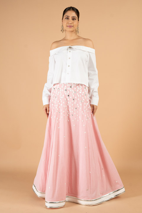 Pink Linen Skirt