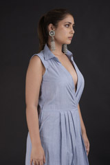 Blue Tie Up Gown_DTR2550