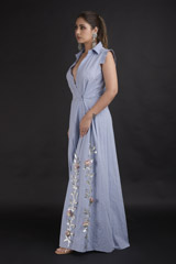 Blue Tie Up Gown_DTR2551