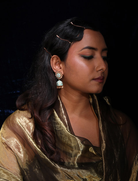 Minakari And Pearl Earrings