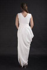 White Drape Dress_DTR2510