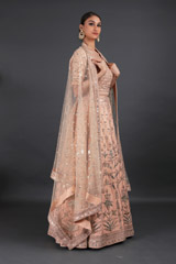 Coral Silk Gota Patti LehengaIMG_8286