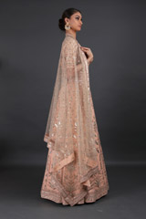 Coral Silk Gota Patti LehengaIMG_8287