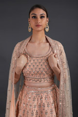 Coral Silk Gota Patti LehengaIMG_8294