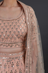Coral Silk Gota Patti LehengaIMG_8298