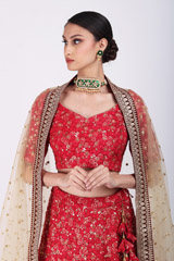 Red Crusting LehengaIMG_9586