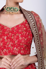 Red Crusting LehengaIMG_9587