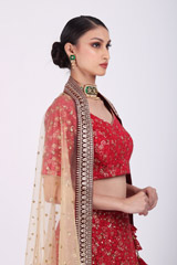 Red Crusting LehengaIMG_9591