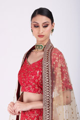 Red Crusting LehengaIMG_9594