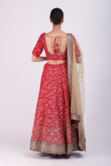Red Crusting LehengaIMG_9600