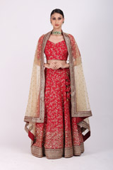 Red Crusting LehengaIMG_9601