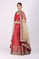 Red Crusting LehengaIMG_9603