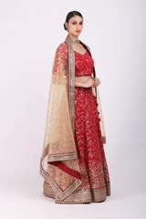 Red Crusting LehengaIMG_9604