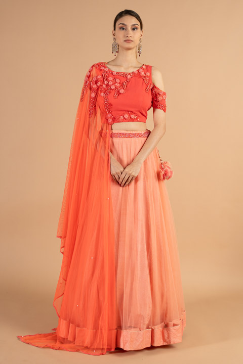 Cold Shoulder Lehenga