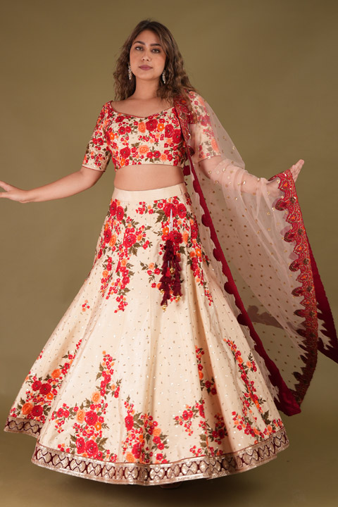 Floral Embroidered Lehenga
