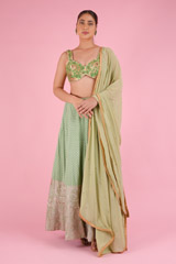 Green Embroidered LehengaDSC09077