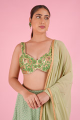 Green Embroidered LehengaDSC09078