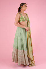 Green Embroidered LehengaDSC09080