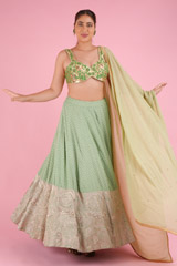 Green Embroidered LehengaDSC09084