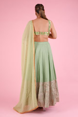 Green Embroidered LehengaDSC09085