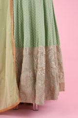 Green Embroidered LehengaDSC09086