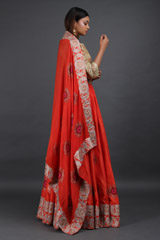 Orange Sunflower Embroidered LehengaIMG_6101
