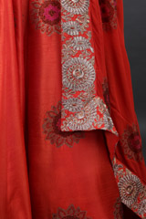 Orange Sunflower Embroidered LehengaIMG_6116