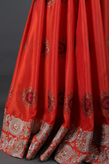 Orange Sunflower Embroidered LehengaIMG_6117