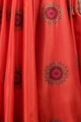 Orange Sunflower Embroidered LehengaIMG_6119