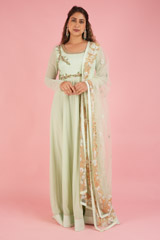Light Blue and Gold Anarkali