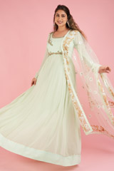 Light Blue and Gold AnarkaliDSC07922