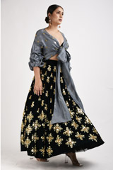 Green Embellished Lehenga_SUB0804