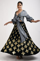 Green Embellished Lehenga