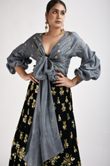 Green Embellished Lehenga_SUB0812