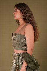 Green Embroidered LehengaDSC08008