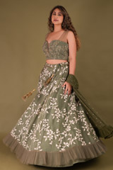 Green Embroidered LehengaDSC08010