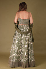 Green Embroidered LehengaDSC08013