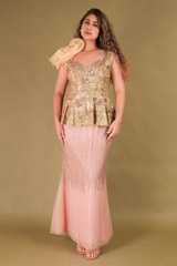 Golden Peplum Gown