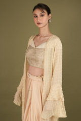 Crop Top And Draped Skirt With JacketDSC02106