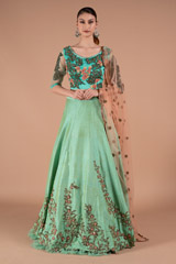 Aqua Peach LehengaDSC01284